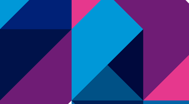 Grafische achtergrond met verschillende kleurvlakken in paars, roze en blauw